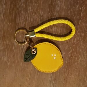 NEW! Lemon Air Tag Holder Key Chain Purse Charm with Braided Strap